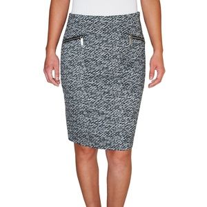 Michael Kors  Printed Pencil Skirt (Black, 8)